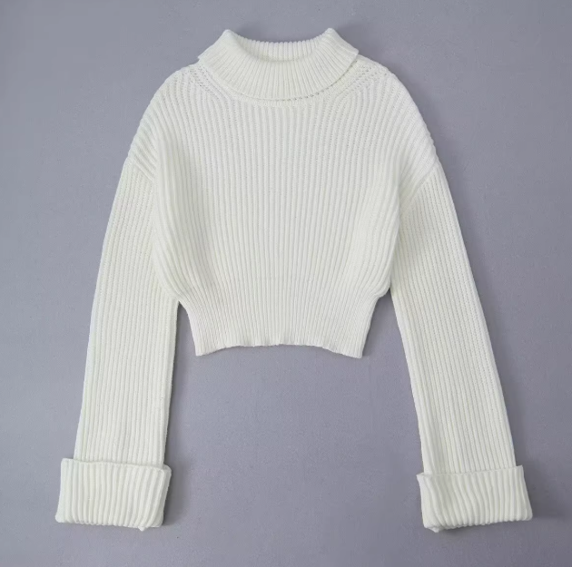 Élevé | Chic Round-Lapel Short Sweater
