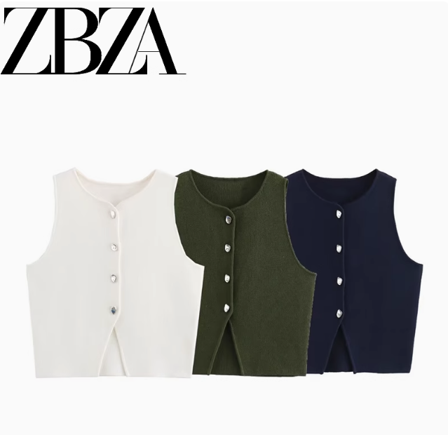 Sophie | Four-Button Solid Color Vest