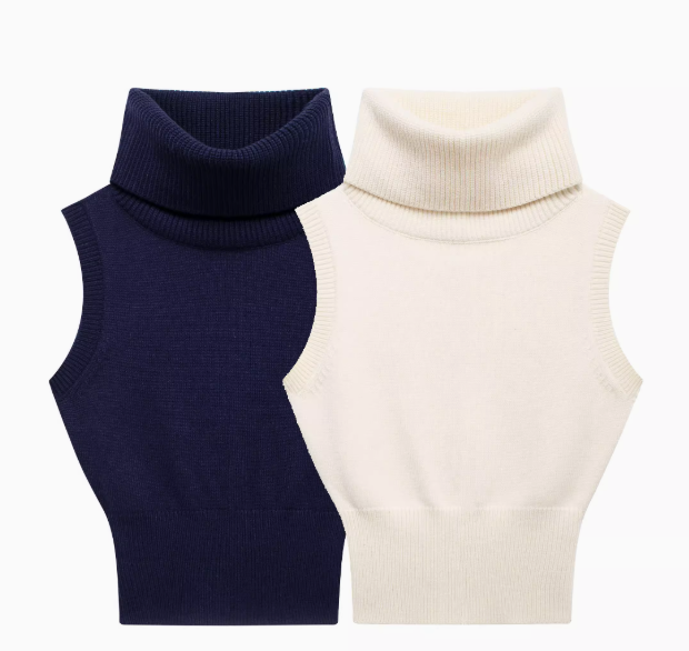 Clara | Stand Collar Knitted Short Vest