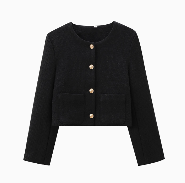 Chanelle | Woolen Round Neck Jacket