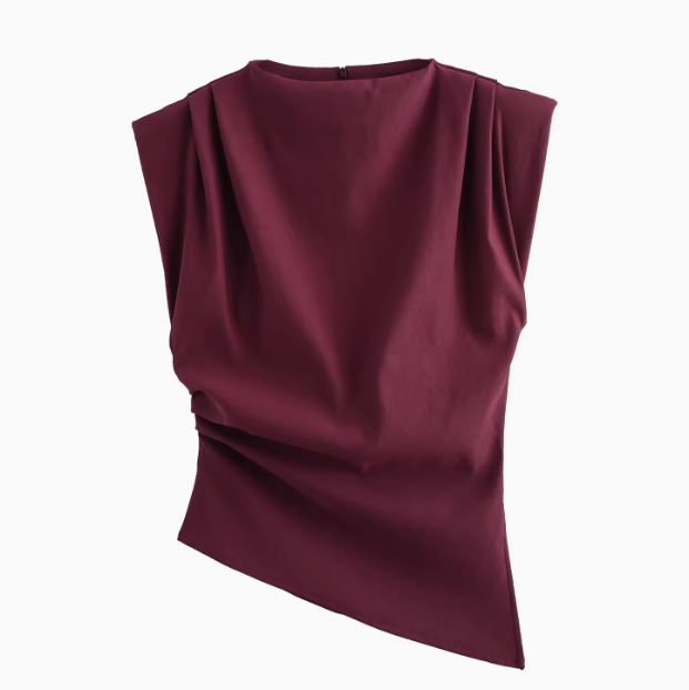 Époque | Pleated Shoulder Pad Top