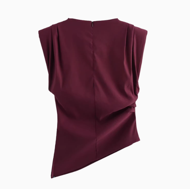 Époque | Pleated Shoulder Pad Top