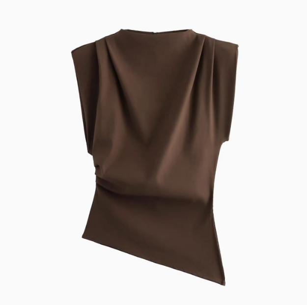 Époque | Pleated Shoulder Pad Top