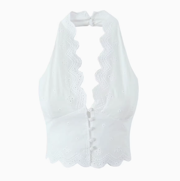 Fleur | Pastoral Lace Halter Vest