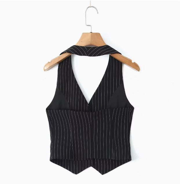 Clara | Vertical Striped Suit Vest