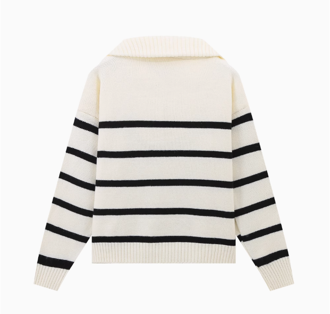 Léonie | Zipper Striped Sweater