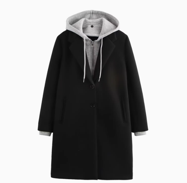 Sophie | Detachable Hooded Patchwork Coat