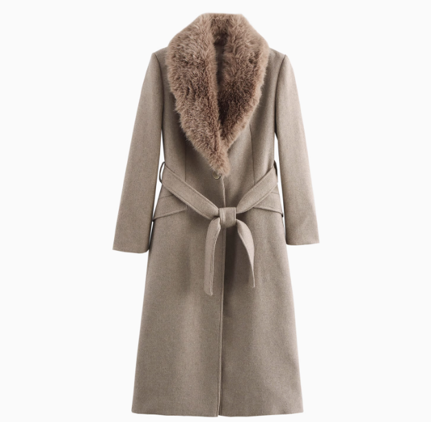 Céline | Fur Collar Wool Coat