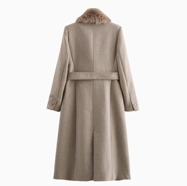 Céline | Fur Collar Wool Coat