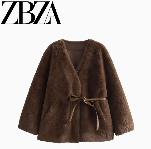 Sophie | Imitation Mink Fur Drawstring Coat