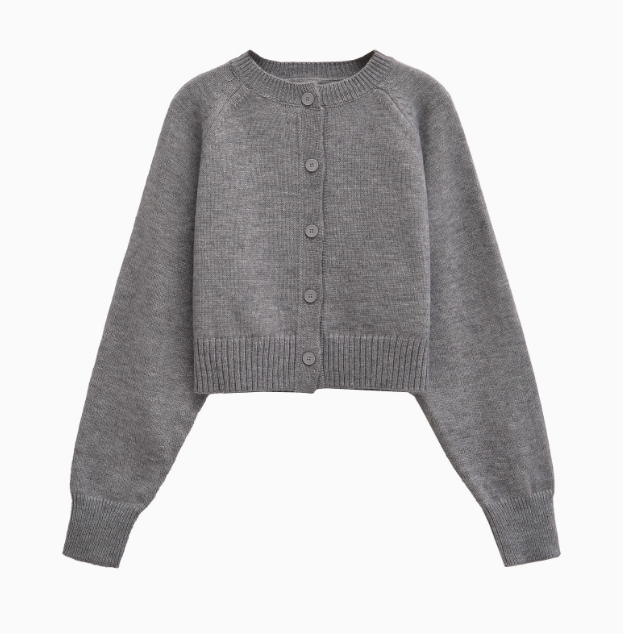 Amélie | Round Neck Wool Cardigan