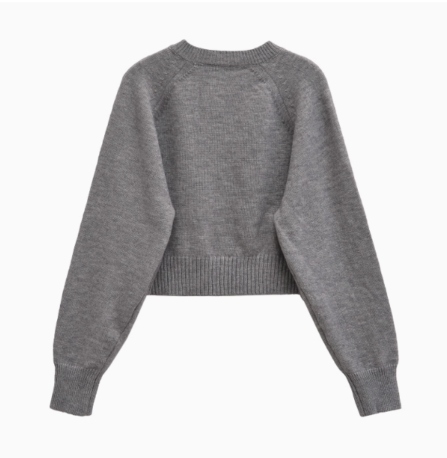 Amélie | Round Neck Wool Cardigan