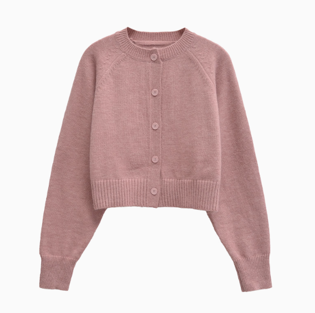 Amélie | Round Neck Wool Cardigan