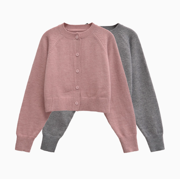 Amélie | Round Neck Wool Cardigan