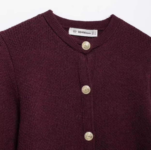 Amélie | Gold-Button Knitted Jacket