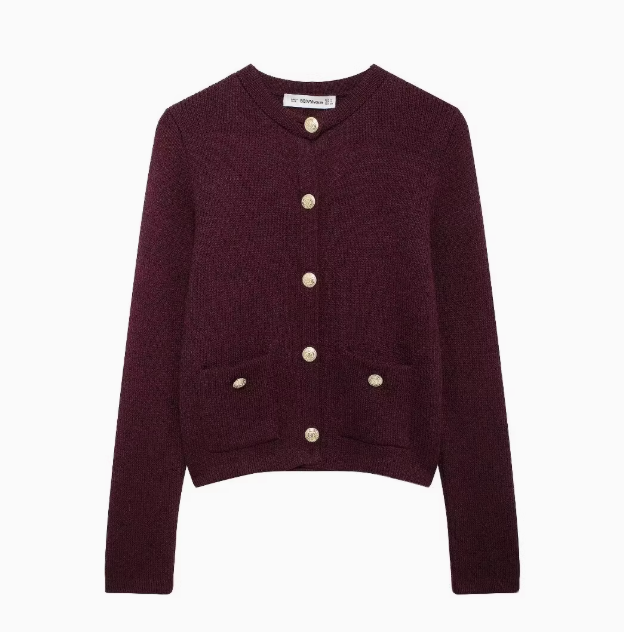 Amélie | Gold-Button Knitted Jacket