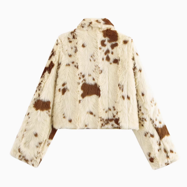 Marina | Animal Print Faux Fur Effect Coat